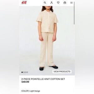 H&M Kids Beige Pointelle-Knit cotton Set